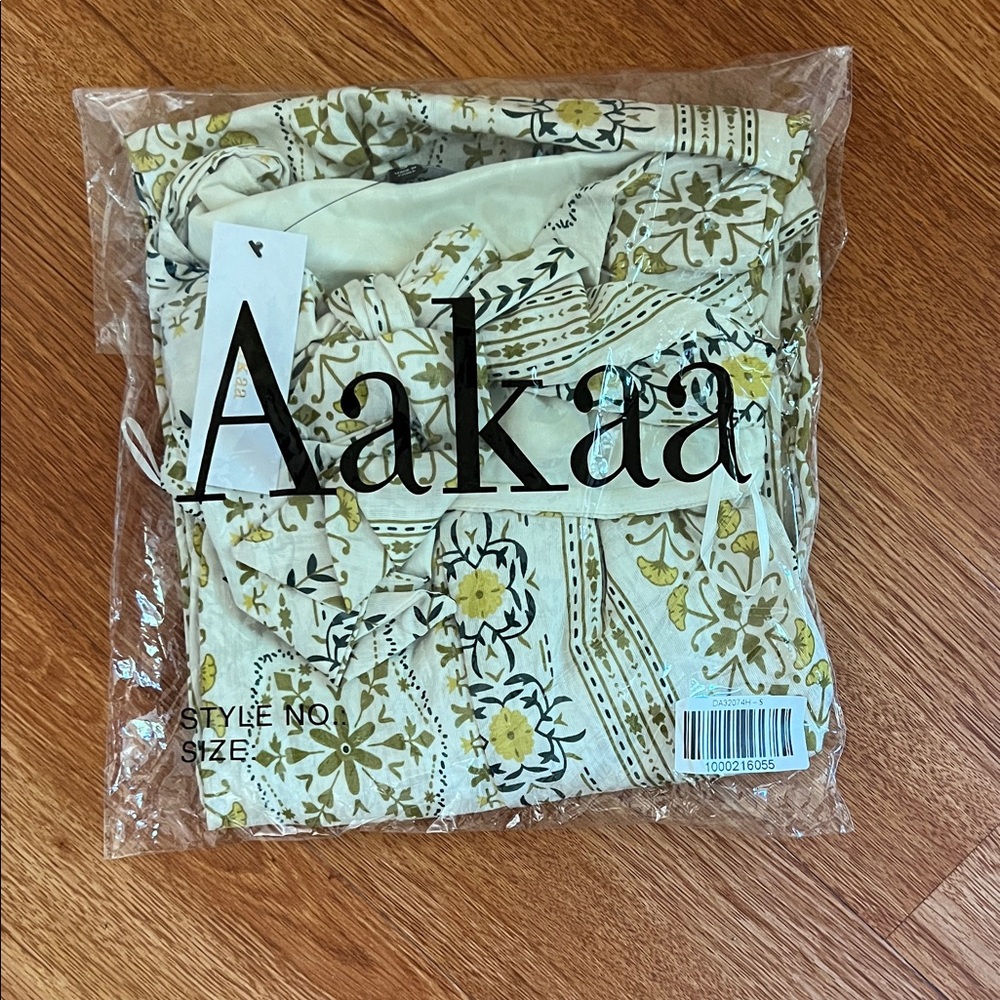 Aakaa Floral Yellow and Cream Dress